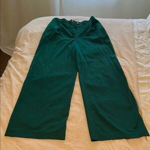 Zara Green Wide-Leg Trousers with Elegant Silhouette